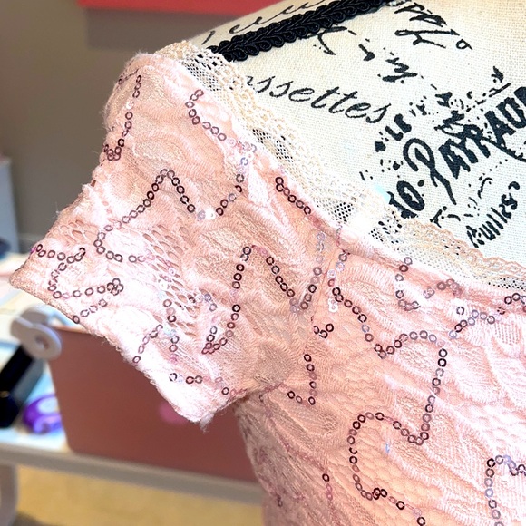 Pastel Pink Sequin Party Dress - Picture 6 of 12